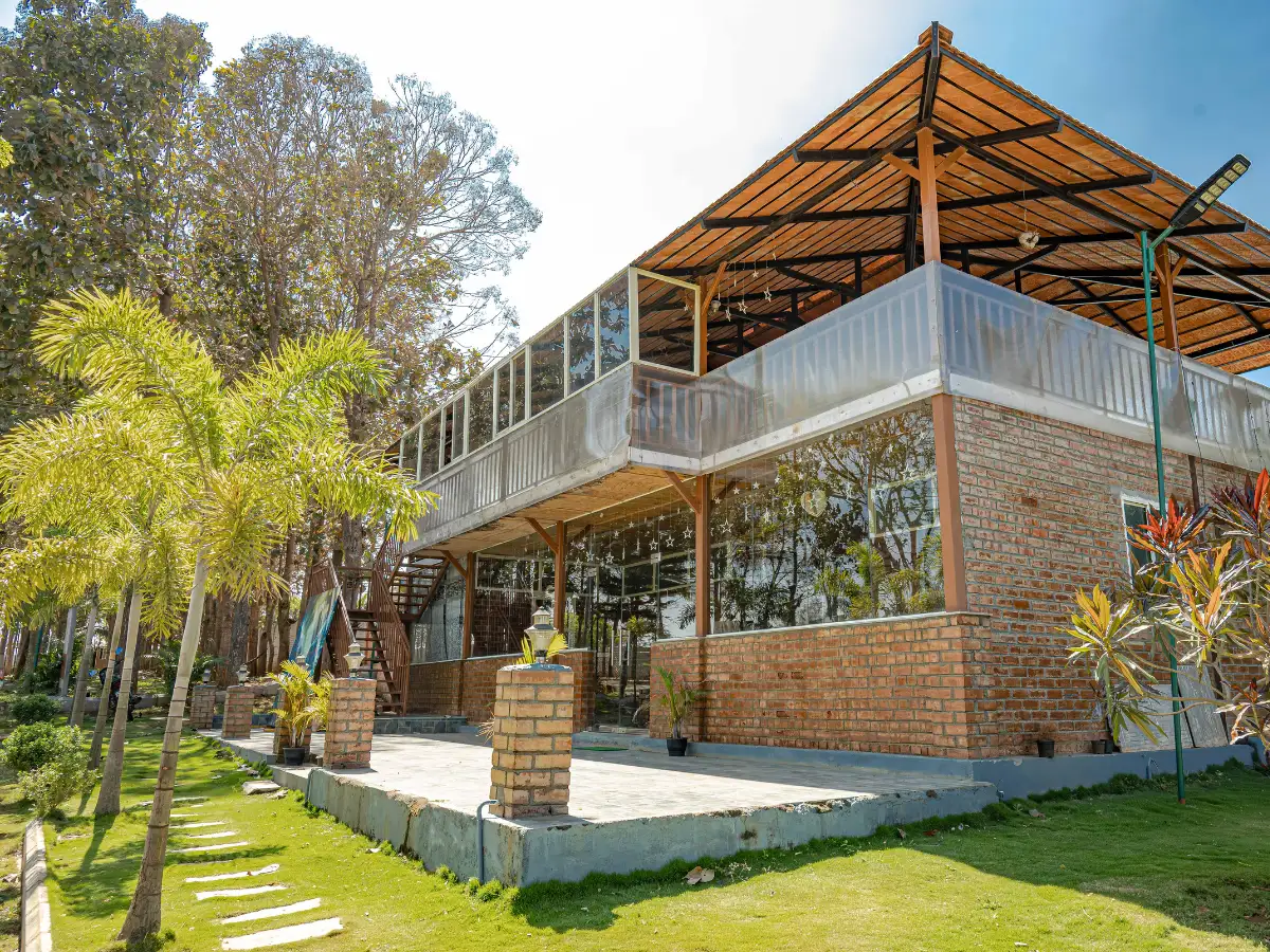 community restaurant at vasudha kalpataru project offering relaxation after the drive